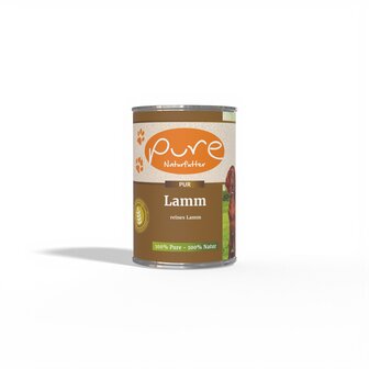 Pure &ndash; Natvoer &ndash; LAM &ndash; 6x 800 gram &ndash; Hypoallergeen &ndash; Pure &ndash; Glutenvrij &ndash; Natvoer voor de gevoelige hond