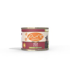 Pure - Katten natvoer Rund & Kalkoen – 68% Vers Vlees – Graanvrij & Zonder Toevoegingen – 6x195gr