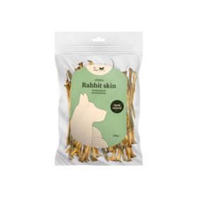 Chomi Pets - Konijnenhuid kauwsnack - 200 gram - 100% Konijnenvlees - Taaie textuur - Mondhygiëne