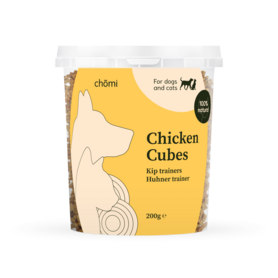 Chomi Pets - Kipfilet Trainers Cubes - 200 gram - Snack - Gezond - Puur - Beloning hond - Kip