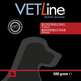 VETLINE - Runderlong Trainers 500g – Eiwitrijke beloningssnack voor honden