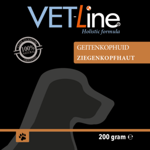 VETLINE -Geitenkophuid – 200 gram - Natuurlijke kauwsnack voor honden