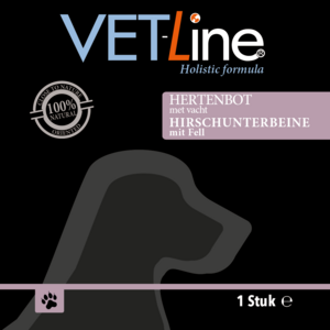 VETLINE - Hertenbot met Vacht – Natuurlijk Kauwplezier voor Honden (100% Hert) - 1 stuk