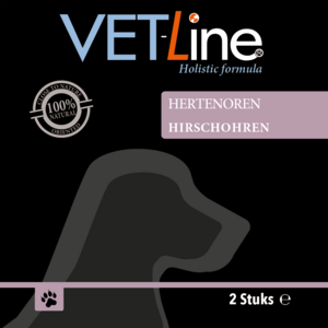 VETLINE - Hirschohren – 2 stuck - Natürlicher Kausnack für Hunde (100% Hirsch)