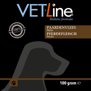 VETLINE - Paardenvlees Sticks – 100 gram - Zachte, Hypoallergene Kauwsnack van 99% Paard